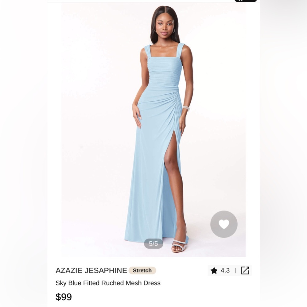 Azazie Jesaphine Sky Blue Fitted Dress